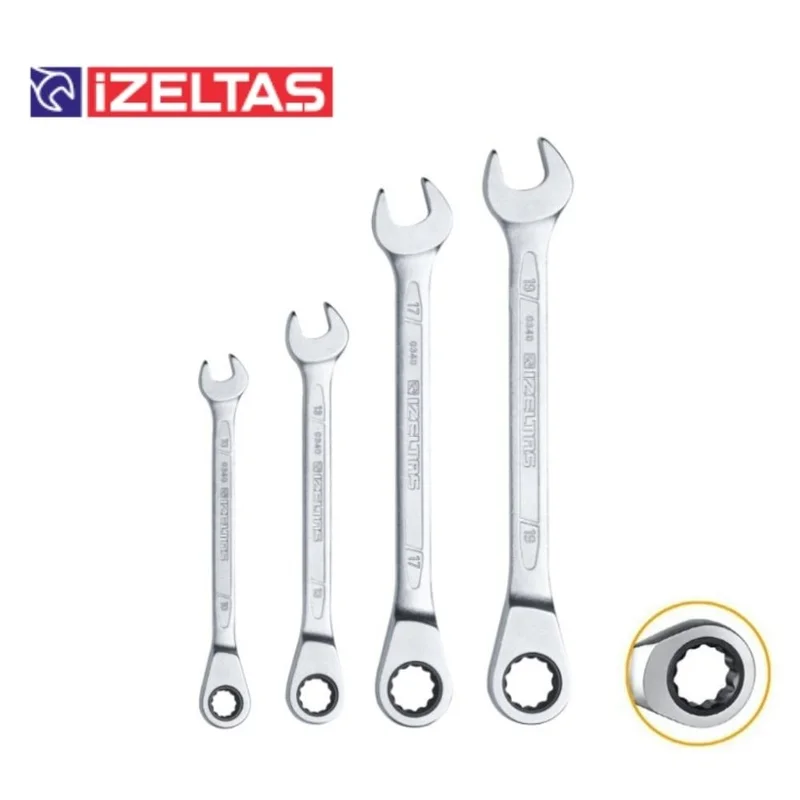 IZELTAS Cırcır Kombine Anahtar Takımı 4 Parça
