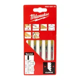 MILWAUKEE Dekupaj Bıçağı Ahşap Çift Diş Kavisli 75 mm 5 Adet - Görsel 1