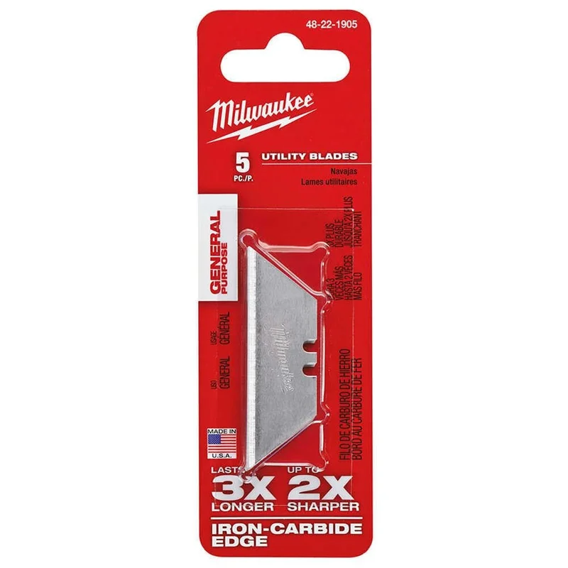 MILWAUKEE Genel Amaçlı Maket Bıçağı Yedek Bıçak 5 Adet