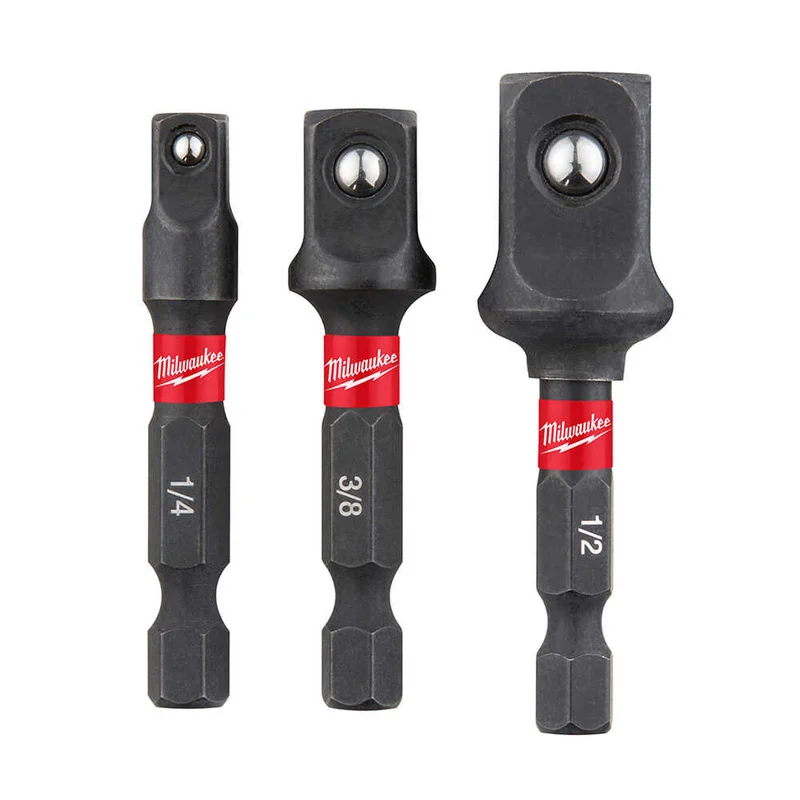 MILWAUKEE Lokma Adaptor Seti HEX 1/4 - 3/8 -1/2 3 Parça