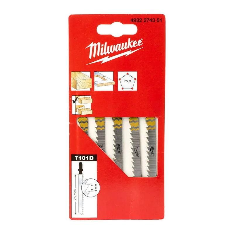 MILWAUKEE T101D Dekupaj Bıçağı Ağaç 75 mm 5 Adet