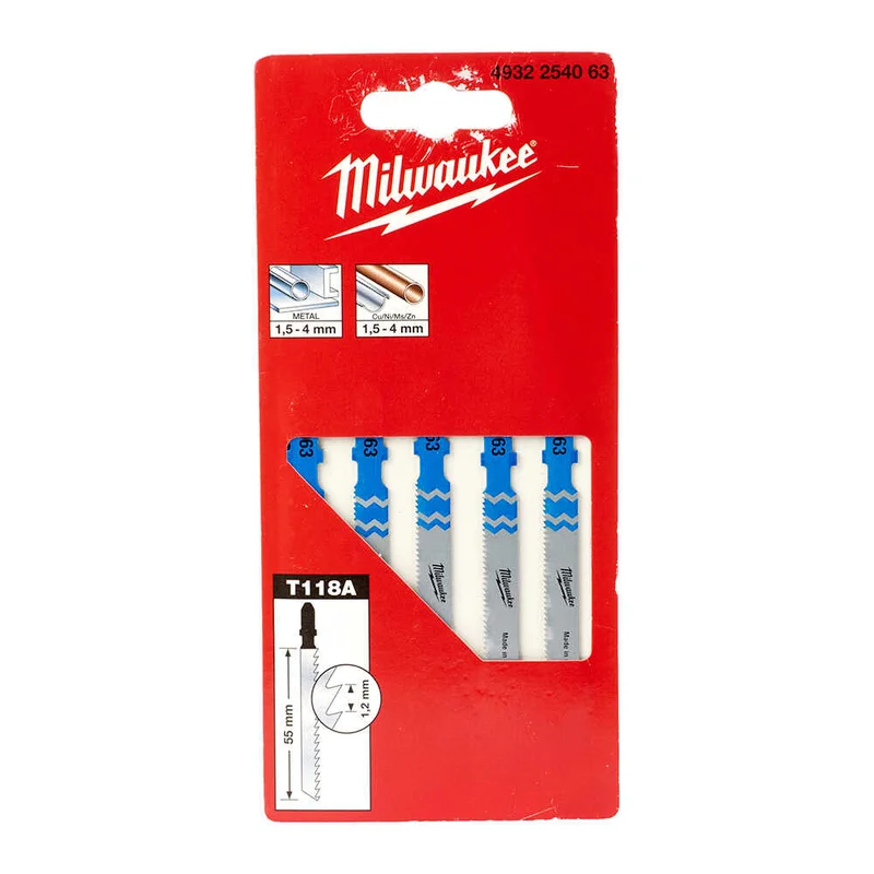 MILWAUKEE T118A Dekupaj Bıçağı Metal 50 mm 5 Adet