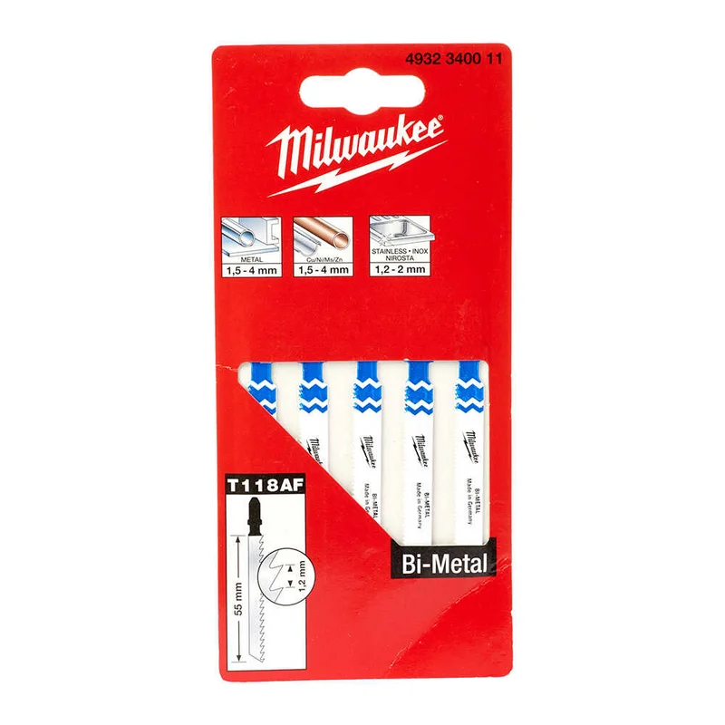 MILWAUKEE T118AF Dekupaj Bıçağı Bi-Metal 55 mm 5 Adet
