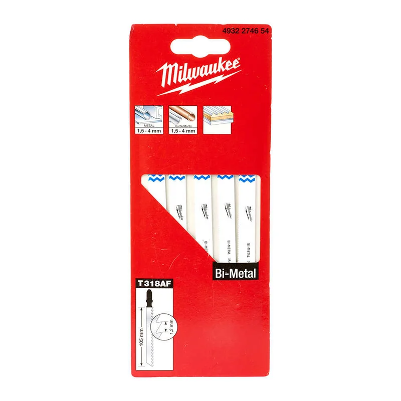 MILWAUKEE T318AF Dekupaj Bıçağı Bi-Metal 105 mm 5 Adet