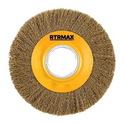 RTRMAX Taş Motoru Saçaklı Daire Çelik Tel Fırça 150 mm