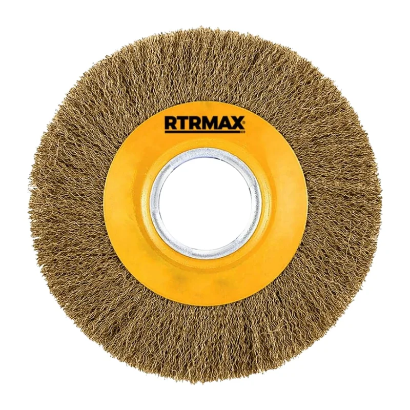 RTRMAX Taş Motoru Saçaklı Daire Çelik Tel Fırça 150 mm