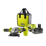 RYOBI RAG18X-1C40S Akülü Avuç Taşlama Makinesi One+ Kömürsüz 18V Li-Ion 4 Ah - Görsel 1