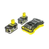 RYOBI RC18150-250 Yedek Akü ve Şarj Cihazı Seti - Çift Akü 18V Li-Ion 5Ah - Görsel 1