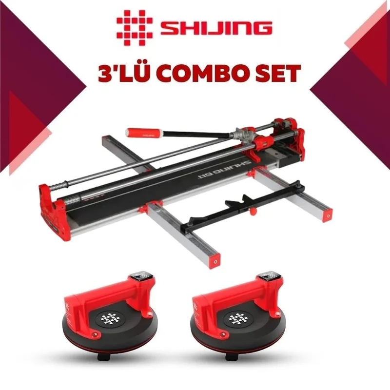 SHIJING TOOLS Manuel Kesici ve Dijital Vantuz 3'lü Pro Set