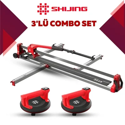 SHIJING TOOLS Manuel Kesici ve Dijital Vantuz 3'lü Pro Set