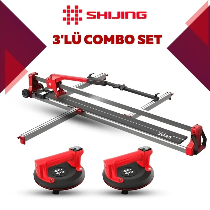SHIJING TOOLS Manuel Kesici ve Dijital Vantuz 3'lü Pro Set