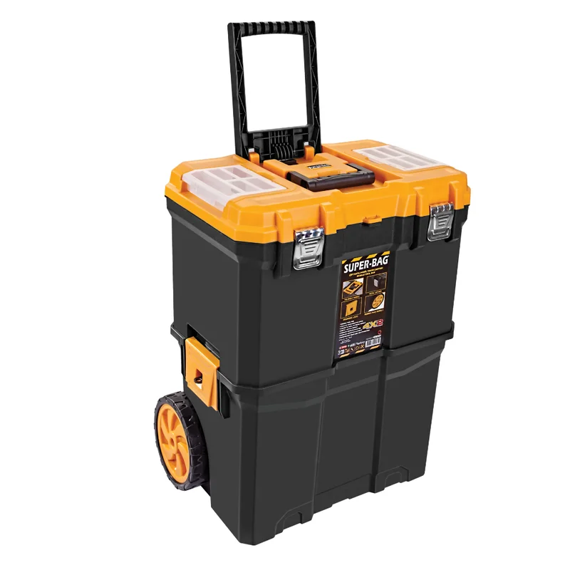 Süper Bag ASR-5070 Çift Katlı Mobil Tekerlekli Takım Çantası Geniş Hacim