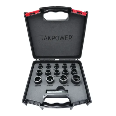 TAKPOWER 1/2 Twist Lokma Seti Hasarlı Cıvata ve Somun Sökme 14 Parça