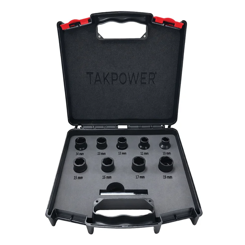TAKPOWER 1/2 Twist Lokma Seti Hasarlı Cıvata ve Somun Sökme 9 Parça