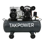 TAKPOWER 100 LT Çift Piston Hava Kompresörü 8 Bar 220V - Görsel 1
