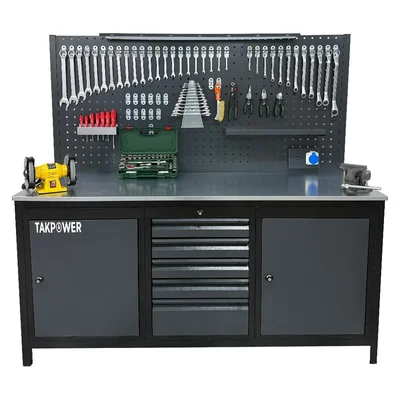 TAKPOWER 2 Metre Dolu Takım Tezgahı 5 Çekmeceli 2 Dolaplı Eko