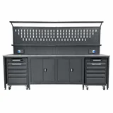 TAKPOWER 3 Metre Takım Tezgahı 2 Dolaplı + 2 Boş Takım Arabası Antrasit - Görsel 1