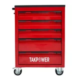 TAKPOWER 5 Çekmeceli Takım Arabası Kırmızı - Görsel 1