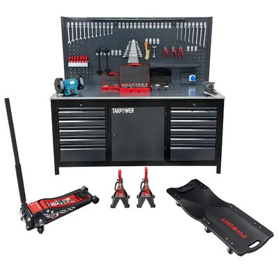 TAKPOWER Oto Servis ve Hobi Garaj Seti Premium - Premium Servis Seti