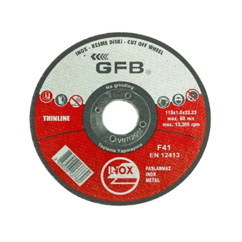 Gfb İnox Kesme Taşı 115x1.0x22.23 Kod:2350 - 50'li Paket