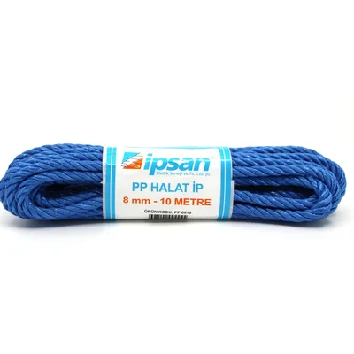 İpsan Pp Halat Beyaz/mavi/yeşil 8 Mm 10 Mt Pp0810 - 24'lü Paket