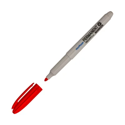 Munhwa Permanent Marker Asetat Kalemi Fıne Kırmızı - 12'li Paket