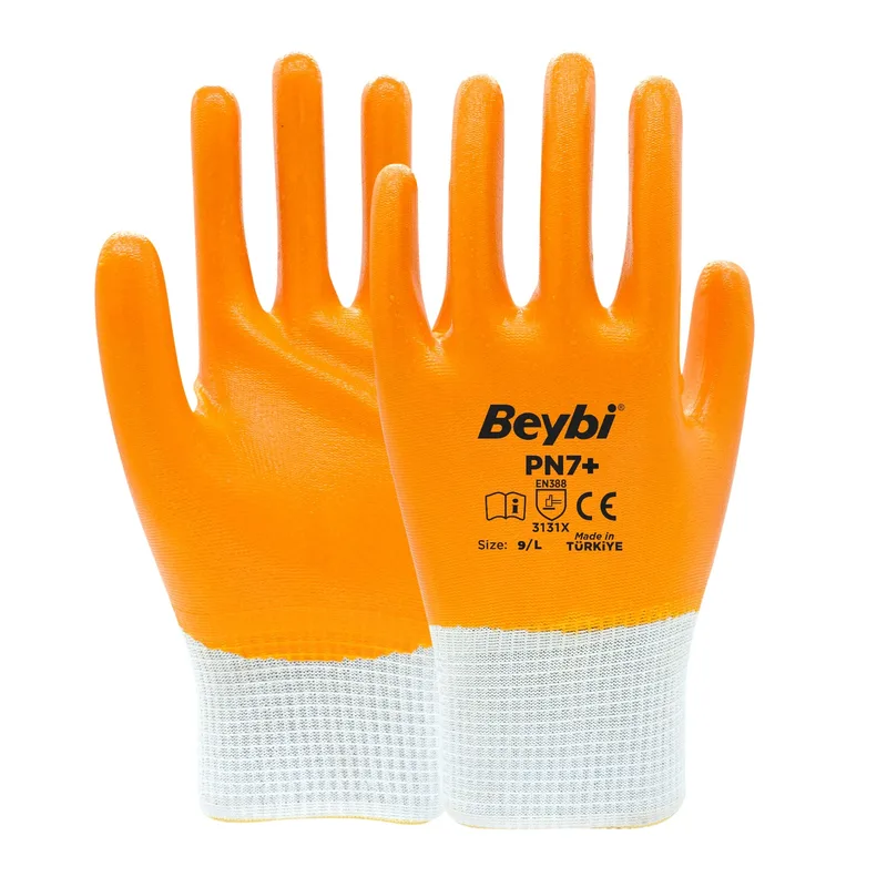 Beybi Pn7+ Tam Kaplı Naylon Nitril Eldiven No:9 - 288'li Paket