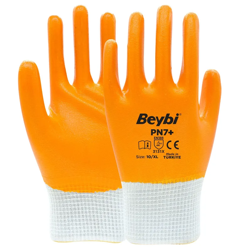 Beybi Pn7+ Tam Kaplı Naylon Nitril Eldiven No:10 - 288'li Paket