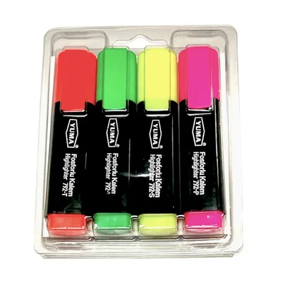 Yuma Fosforlu Blisterli Kalem 4 Lü Ym-792-4 - 12'li Paket