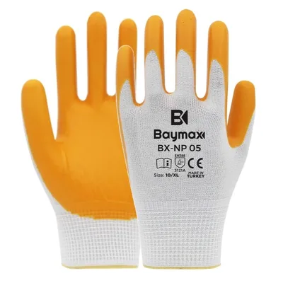 Baymax Naylon Nitril Eldiven Np05 Sarı-beyaz - 288'li Paket