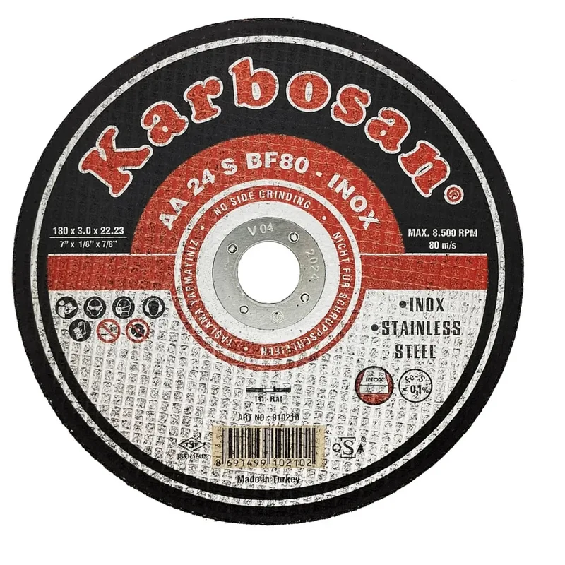 Karbosan İnox Kesici 180x3.0x22 (910210) - 25'li Paket