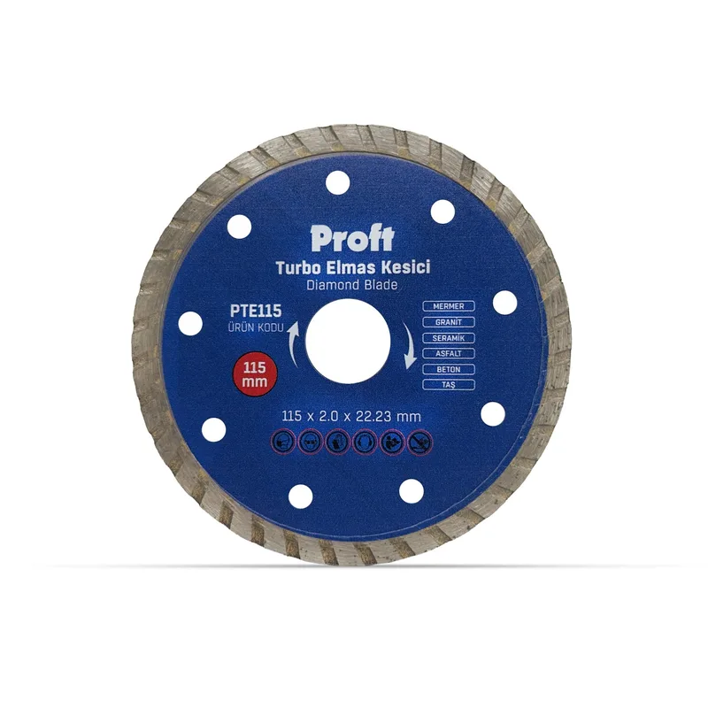 Proft Turbo Elmas Kesici 115x2.0x22 (pte115) - 5'li Paket