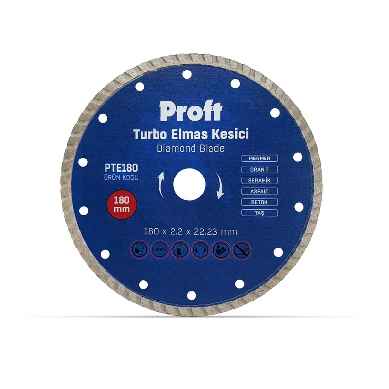 Proft Turbo Elmas Kesici 180x2.2x22 (pte180) - 5'li Paket