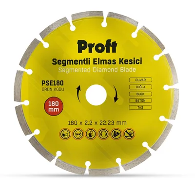 Proft Segmentli Elmas Kesici 180x2.2x22 (pse180) - 5'li Paket