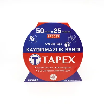 Tapex Kaydırmazlık Bantı 50 Mmx25 Mt Siyah - 5'li Paket