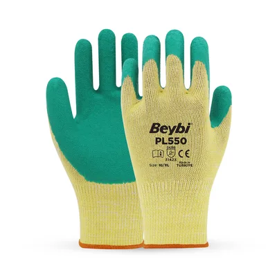 Beybi Yeşil Lateks Eldiven Crınkle Pl550 No:9 - 144'lü Paket