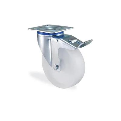 Kama Polyamid Beyaz Frenli Döner 80 Mm (mmb080f) - 10'lu Paket
