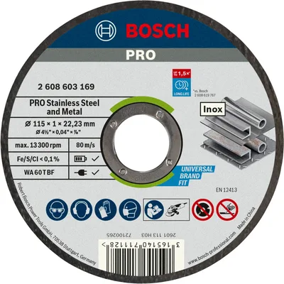 Bosch İnox Kesme Taşı 115x1.0 2608603169 - 25'li Paket