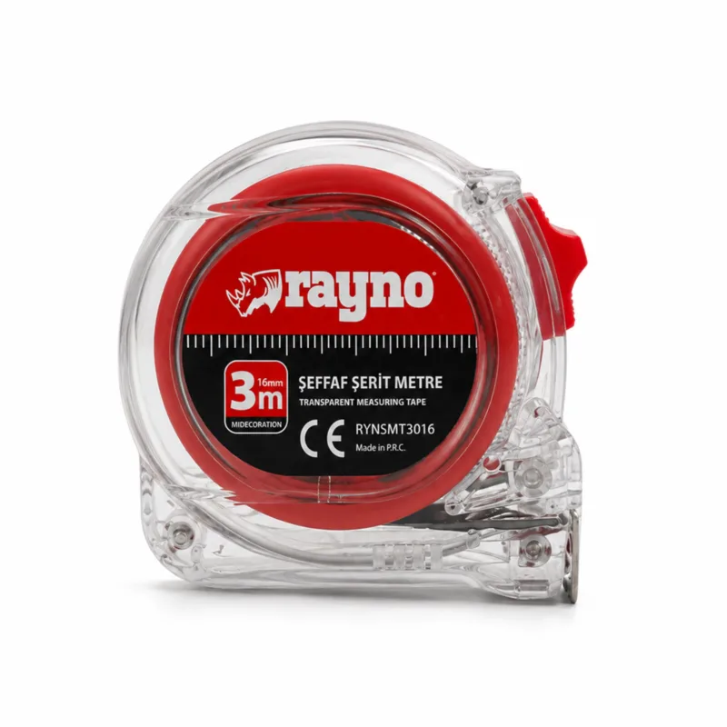 Rayno Şerit Metre Şeffaf (ryn11510) 3x16 Mt - 16'lı Paket