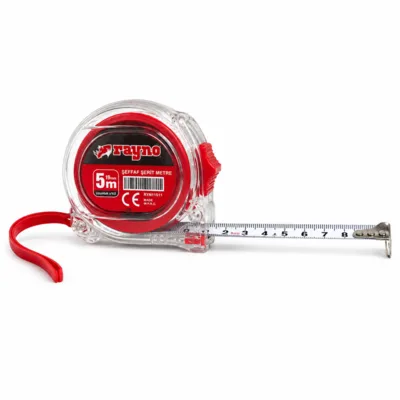 Rayno Şerit Metre Şeffaf (ryn11511) 5x19 Mt - 12'li Paket
