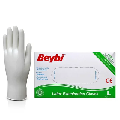Beybi Pudralı Muayene Eldiveni L - 20'li Paket