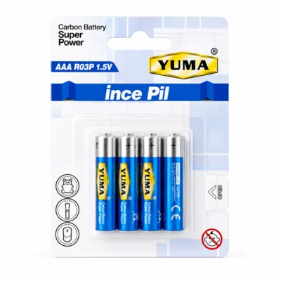 Yuma Çinko İnce Pil (pk 4 Lü) Ym-903 - 12'li Paket