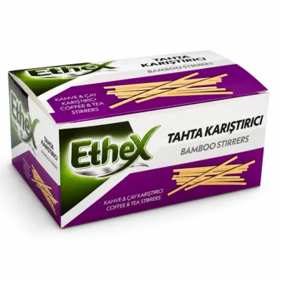 Ethex Bambu Tahta Karıştırıcı (pk 500 Lü) - 24'lü Paket
