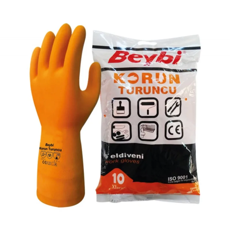 Beybi Korun Turuncu Eldiven No: 10 - 10'lu Paket