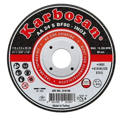 Karbosan İnox Kesici 115x2.5x22 (910190) - 50'li Paket