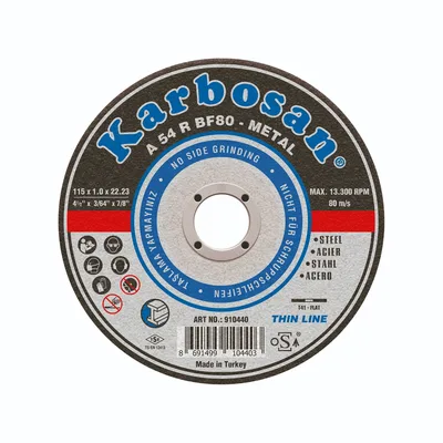 Karbosan Metal İnce Kesme 115x1.0x22 (910440) - 25'li Paket