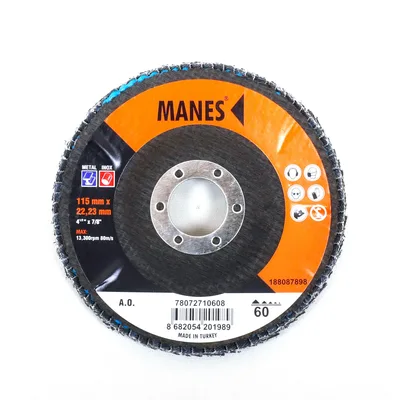 Manes Flap Disk Zımpara A.o.115x22 P60 - 10'lu Paket