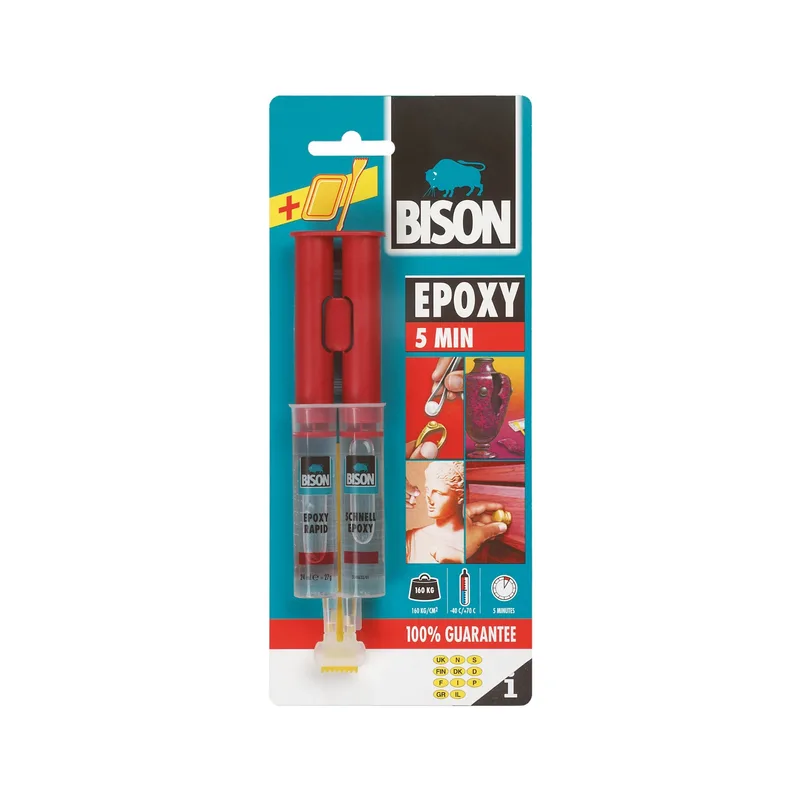 Bison Epoxy Rapid Yapıştırıcı 5 Dakika 24 Ml - 12'li Paket