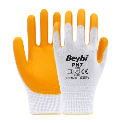 Beybi Pn7 Naylon Nitril Eldiven Sarı No: - 288'li Paket