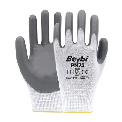Beybi Pn72 Naylon Nitril Eldiven Gri No: - 288'li Paket